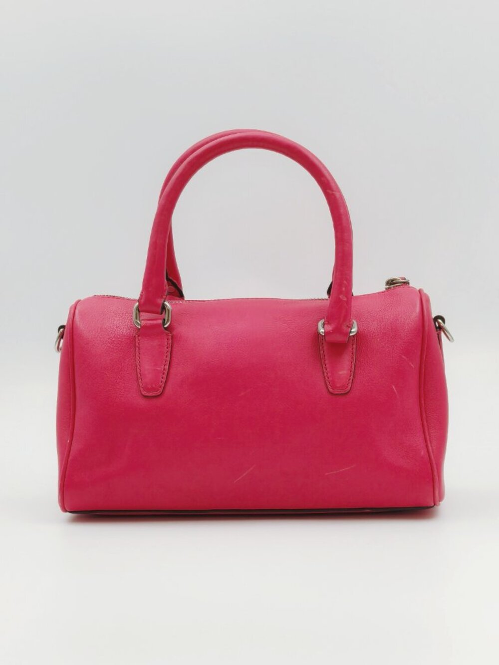 Coach Pink Leather Satchel Crossbody Bag Tassel Zip Top Silver Hardware - Picture 3 of 13